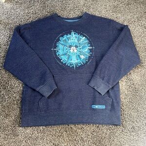 Disney Parks WDW Sweatshirt Sz M Compass Rose Discover The Magic Blue Mickey